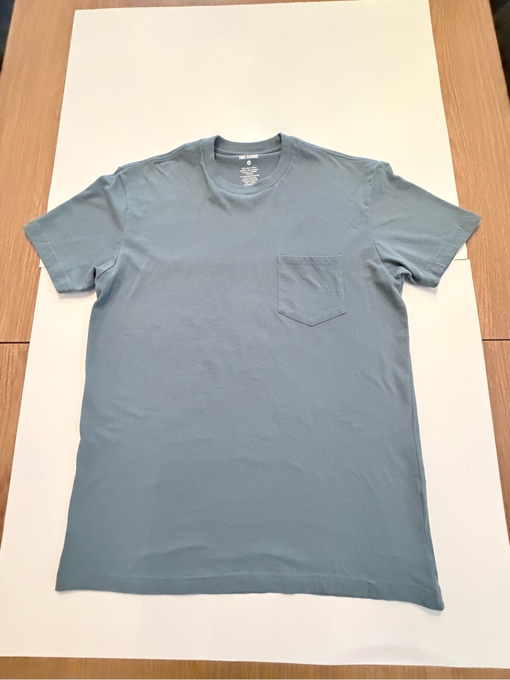 True Classic, Men's Washed Blue Pocket Tee - Casual Crewneck